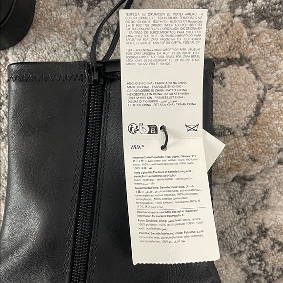 Zara NWT Black Leather Boots - Picture 7 of 8
